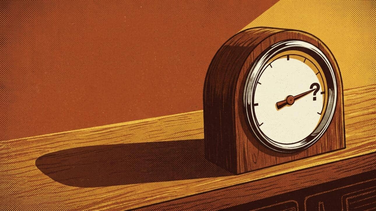 Orologio con un oun ti interrogativo sull'orario